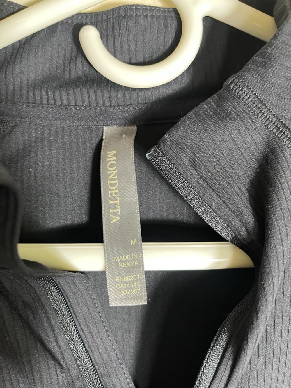 Mondetta Black Ribbed Zip-Front Top - Picture 4 of 4